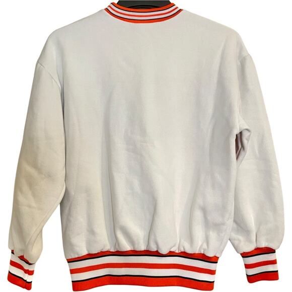 Vintage 80s Orange & White Cheerleader Uniform Crewneck Sweater LPJH Bullpups - Picture 2 of 16